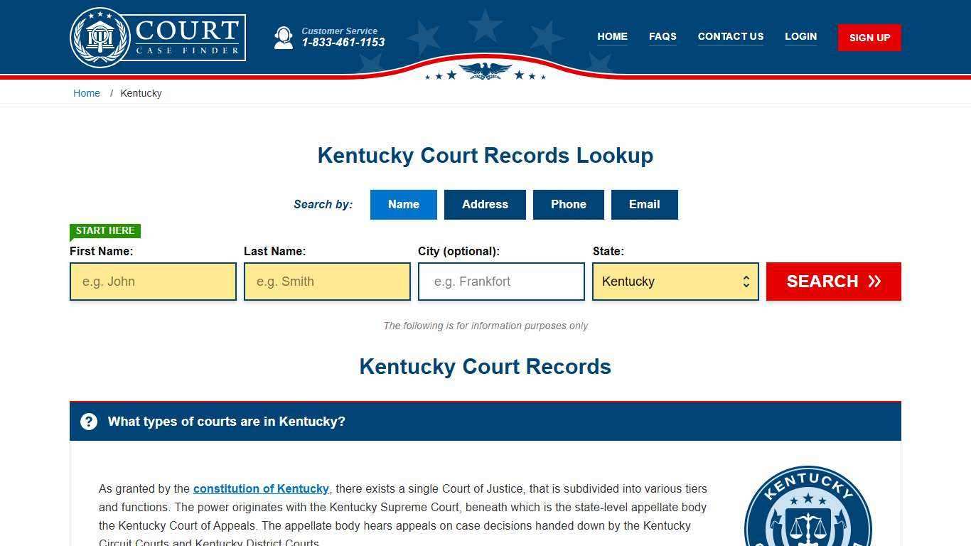 Kentucky Court Records Lookup - KY Court Case Search